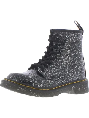 Glitter J Girls Sparkle Patent Combat Boots