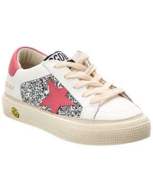 Golden Goose May Leather & Glitter Sneaker