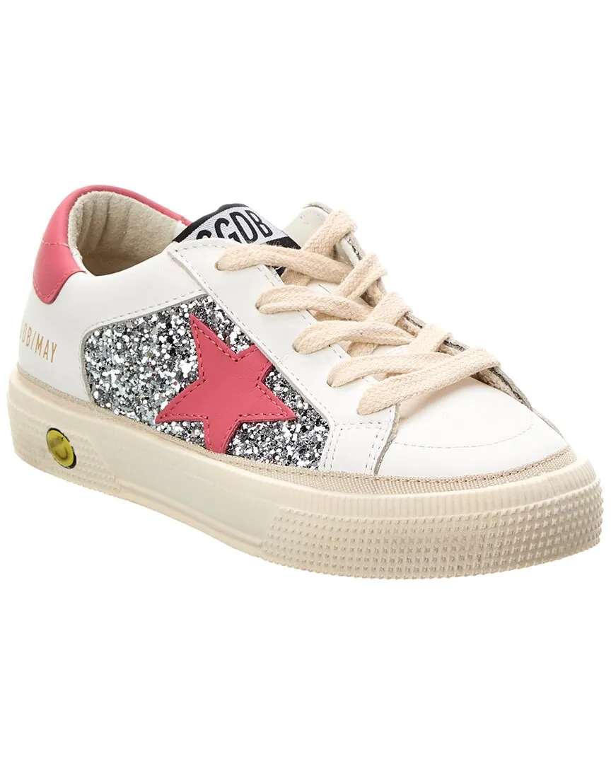 Golden Goose May Leather & Glitter Sneaker