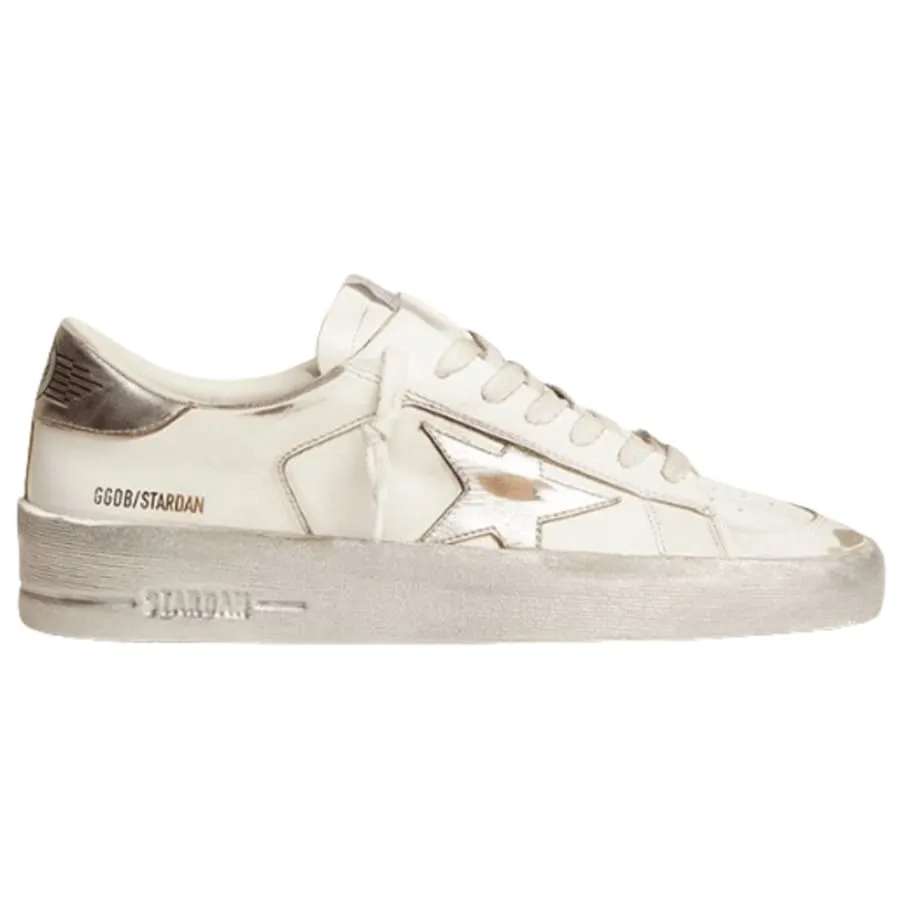 Golden Goose Stardan Silver Metallic Star and Heel Tab Women's Sneakers