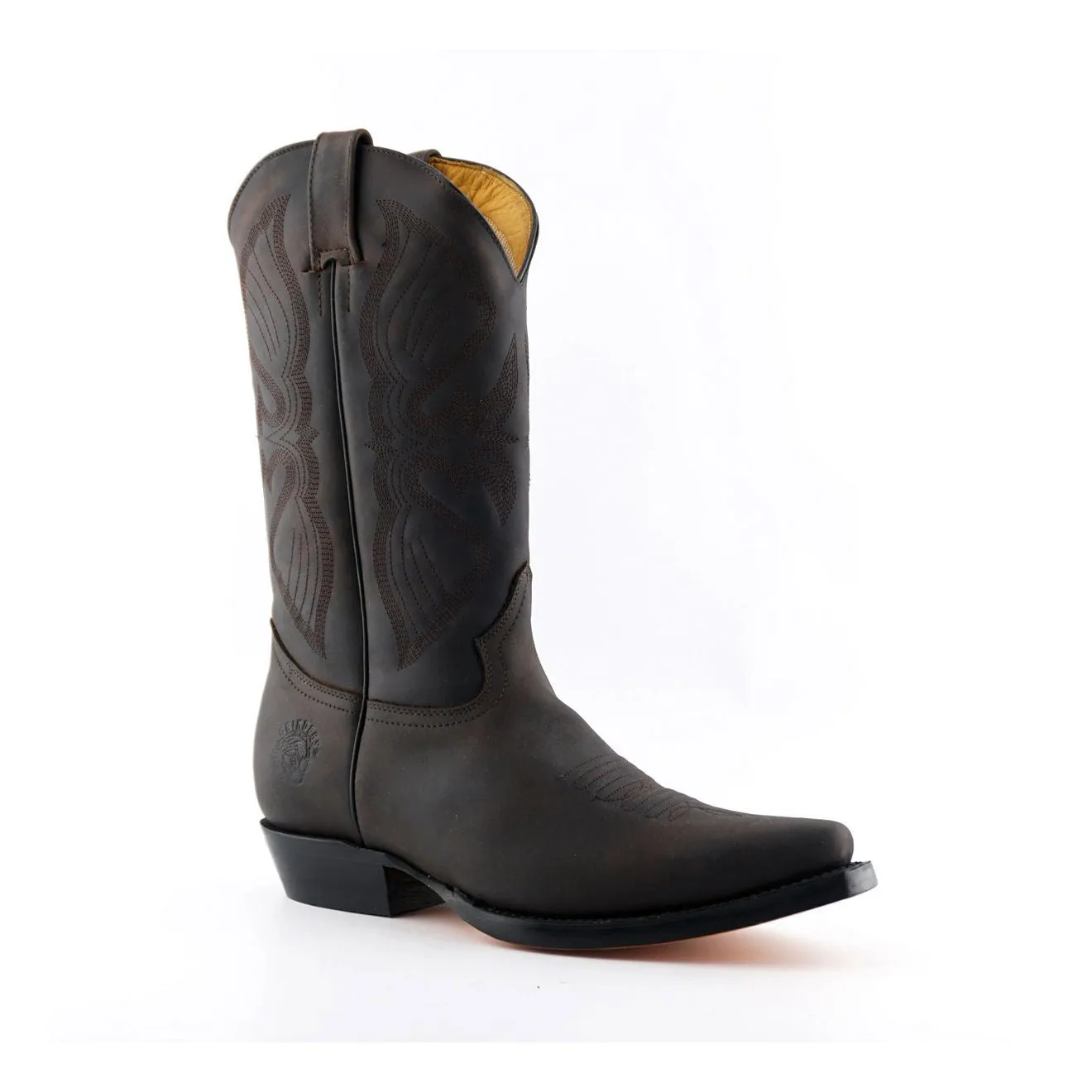 Grinders Mens Brown Cowboy Leather Boots- Louisiana