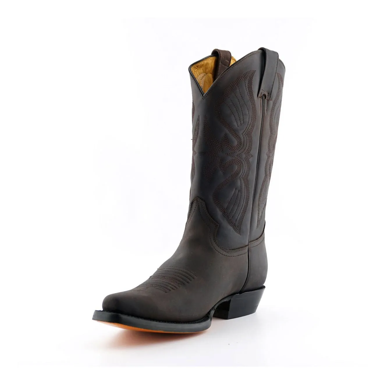 Grinders Mens Brown Cowboy Leather Boots- Louisiana