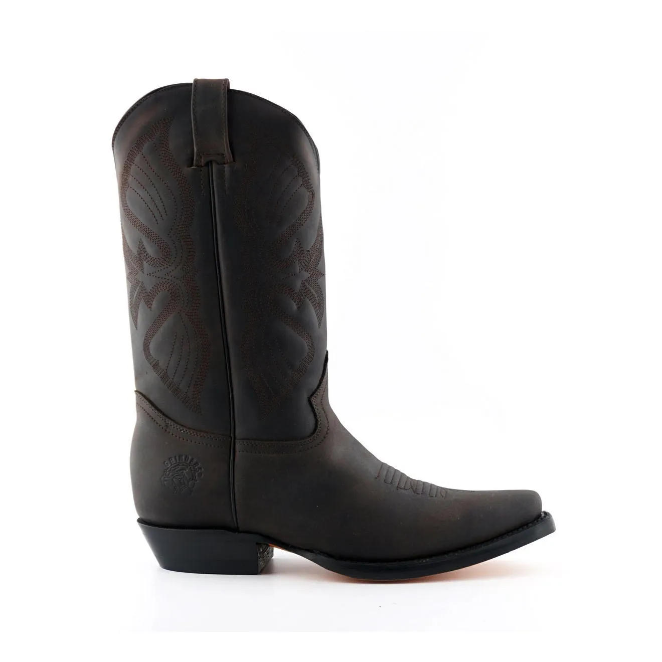 Grinders Mens Brown Cowboy Leather Boots- Louisiana
