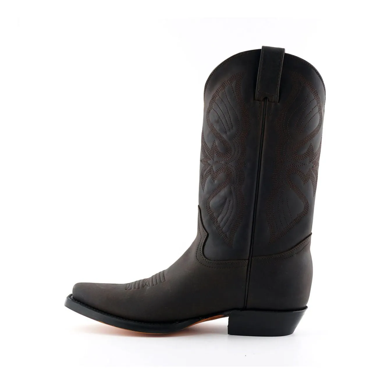 Grinders Mens Brown Cowboy Leather Boots- Louisiana