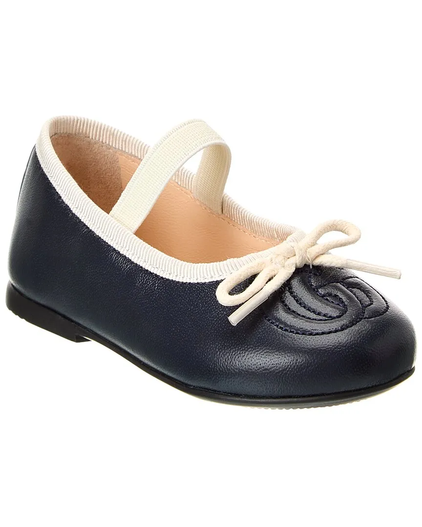Gucci Double G Leather Ballet Flat