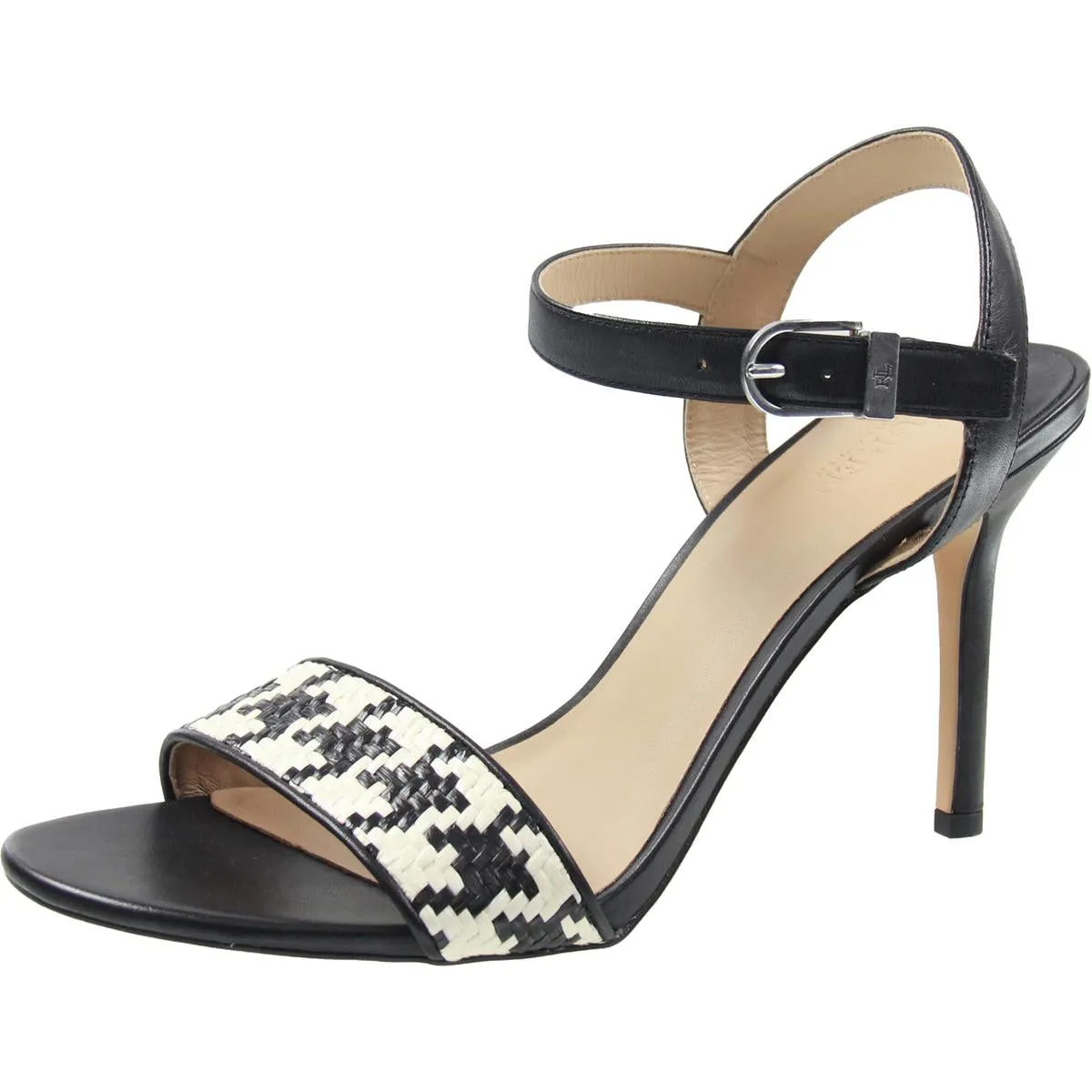 Gwen Womens Leather Ankle Strap Dress Heels
