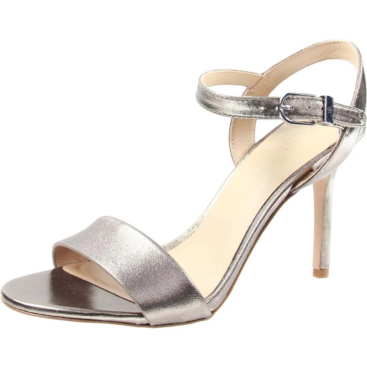 Gwen Womens Leather Ankle Strap Dress Heels