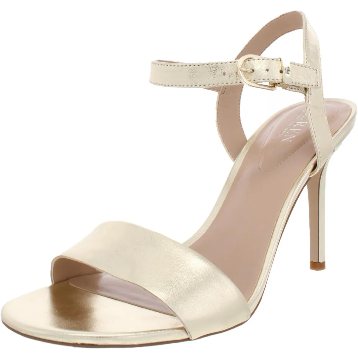 Gwen Womens Leather Ankle Strap Dress Heels