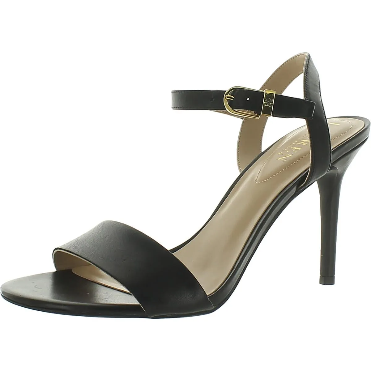 Gwen Womens Leather Ankle Strap Dress Heels