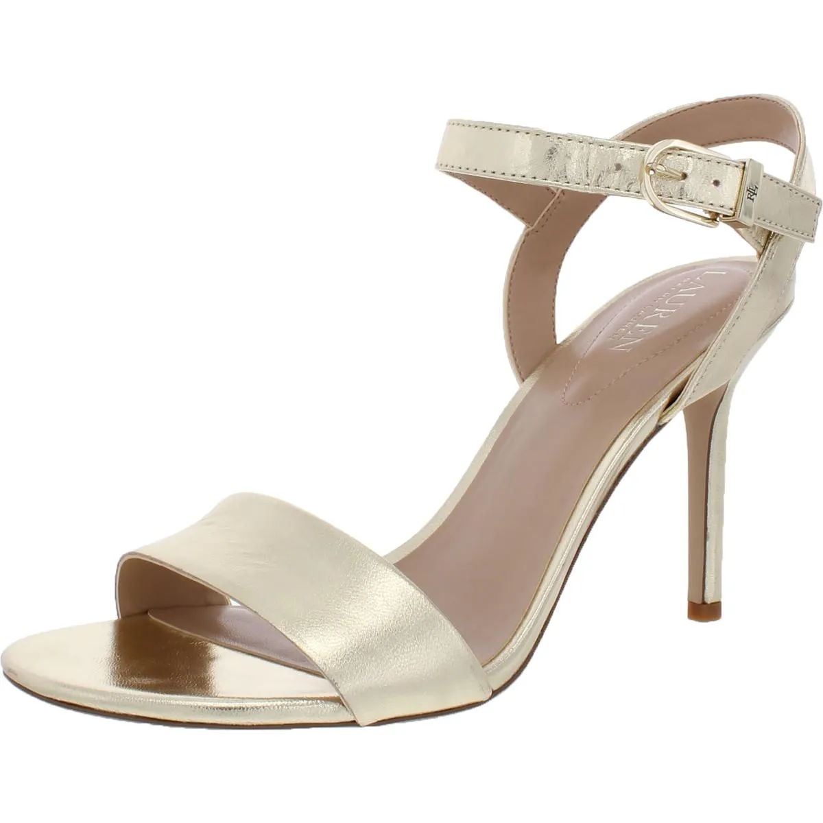 Gwen Womens Leather Ankle Strap Dress Heels