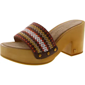 Hannalee Womens Suede Slip-On Platform Sandals