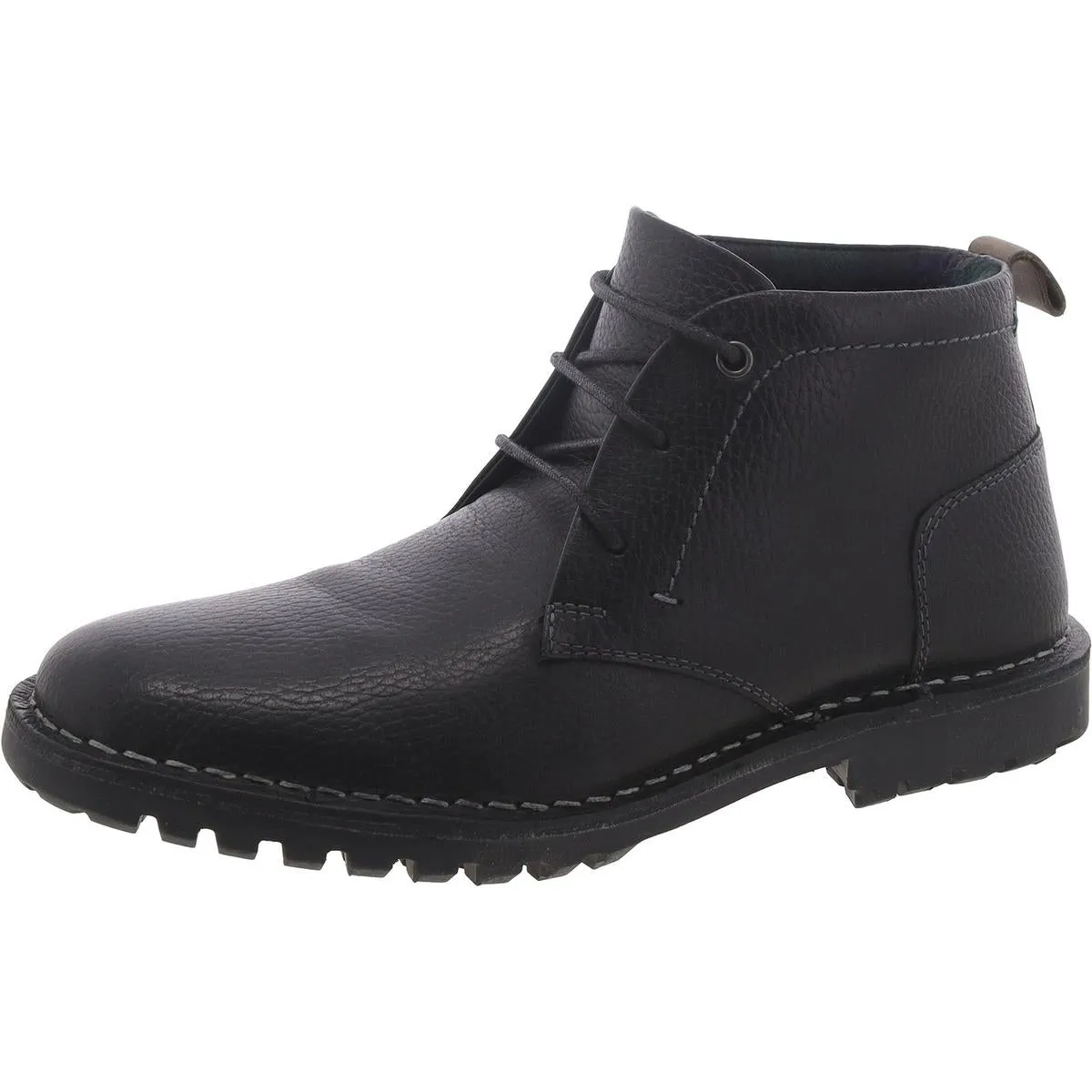 Harcomb Mens Leather Pebbled Combat & Lace-Up Boots