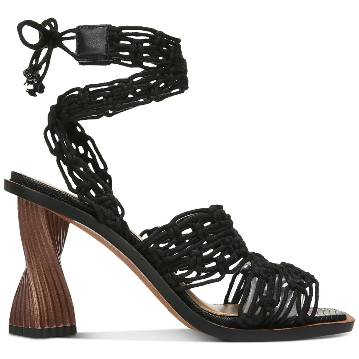 Harleigh Womens Macrame Square Toe Heels