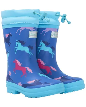 Hatley Prancing Horses Sherpa-Lined Rain Boot