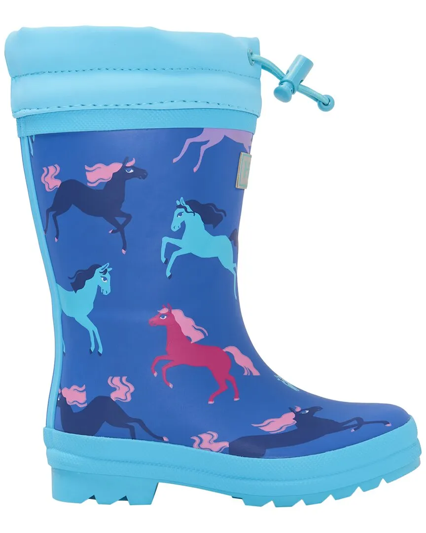 Hatley Prancing Horses Sherpa-Lined Rain Boot