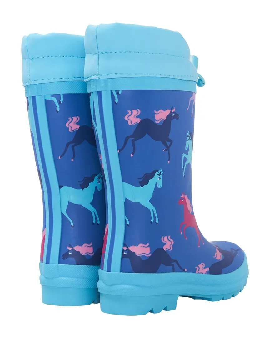 Hatley Prancing Horses Sherpa-Lined Rain Boot