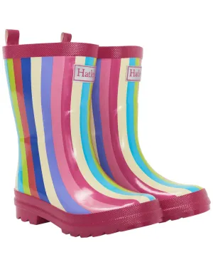 Hatley Rainbow Stripes Shiny Rain Boot