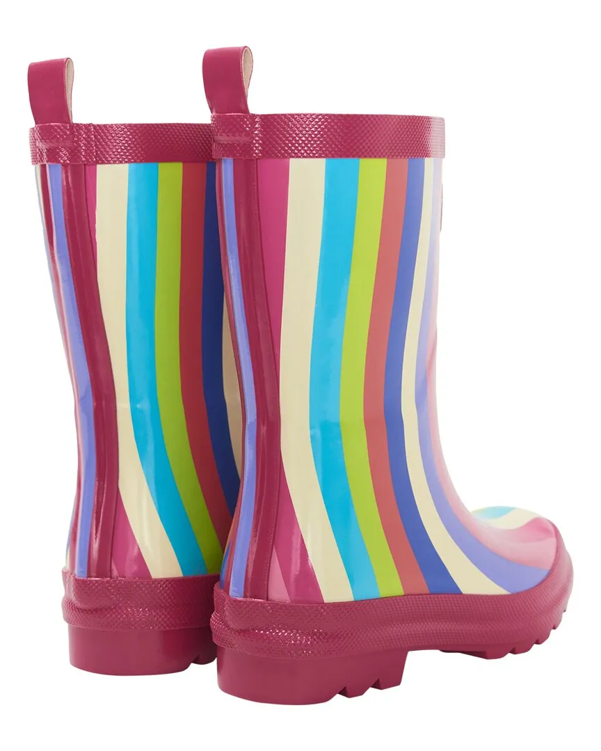 Hatley Rainbow Stripes Shiny Rain Boot