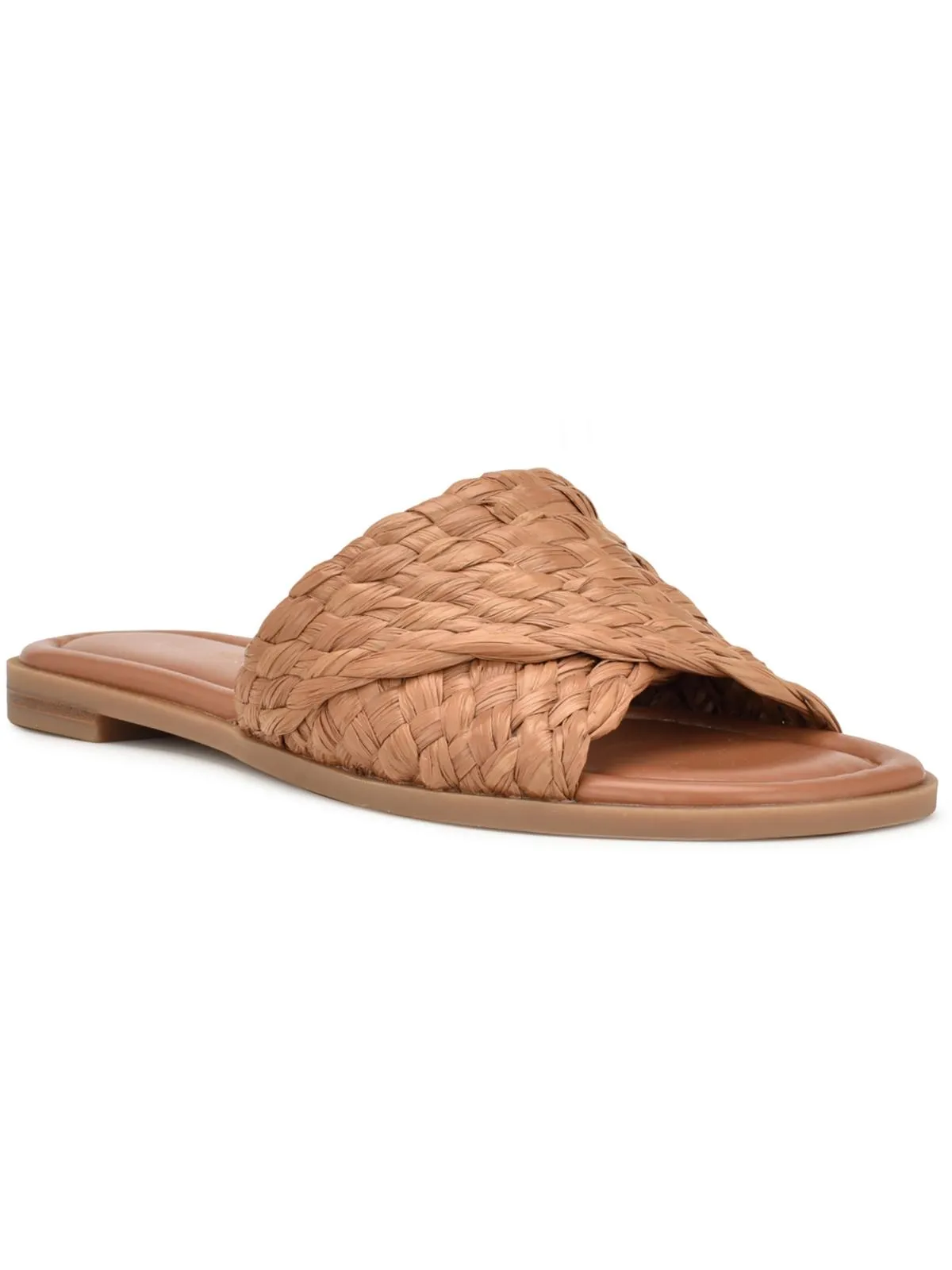 Havah  Womens Slip On Open Toe Slide Sandals