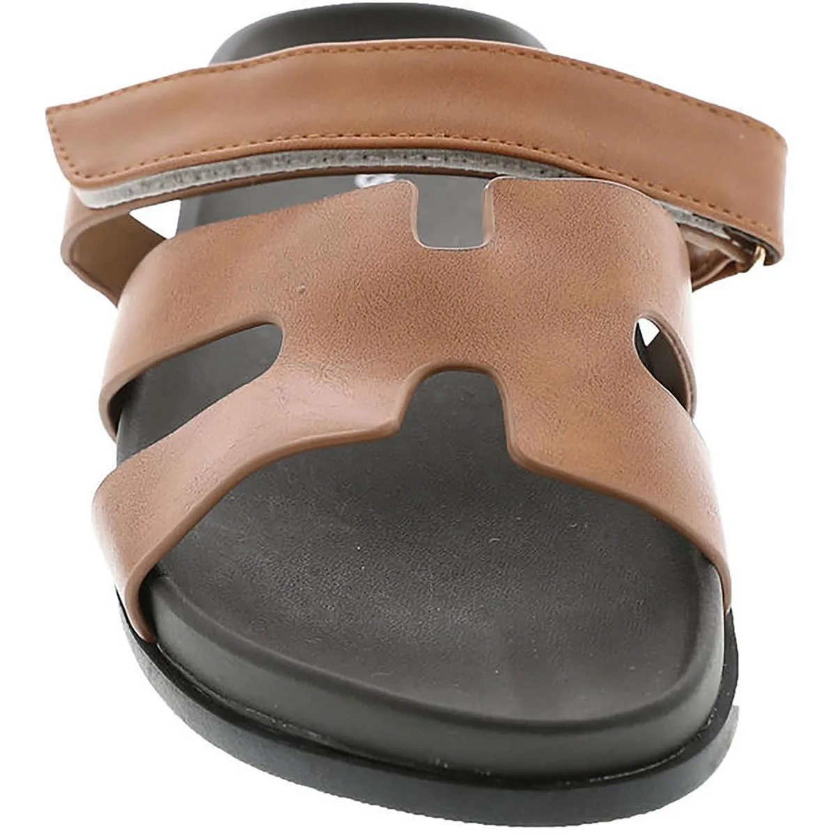 Hope Womens Faux Leather Slip-On Slide Sandals