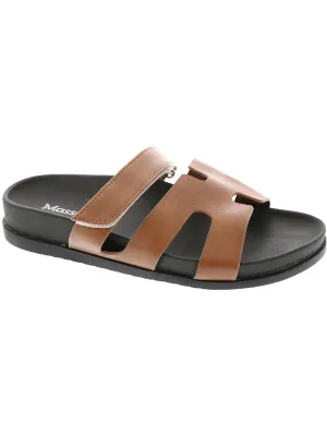Hope Womens Faux Leather Slip-On Slide Sandals
