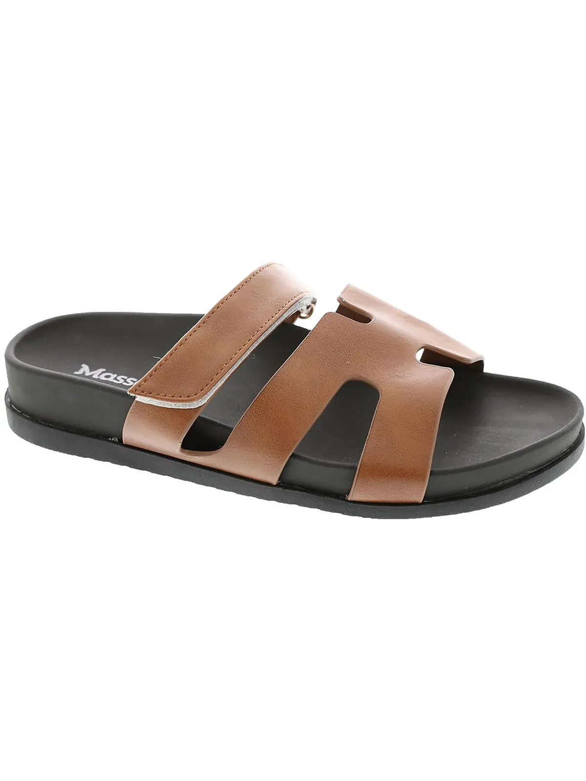 Hope Womens Faux Leather Slip-On Slide Sandals