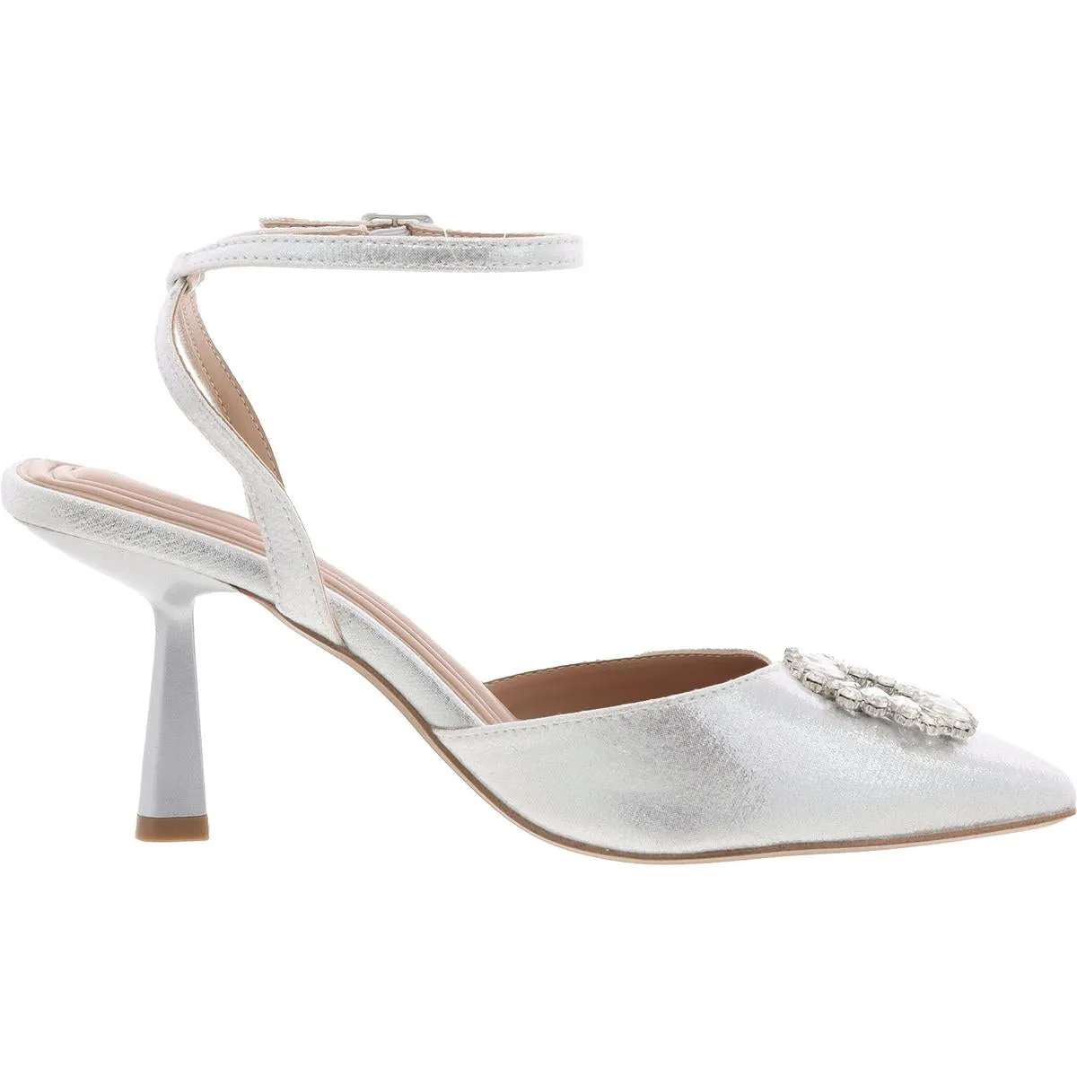 Ipany Womens Adjustable Shimmer Slingback Heels