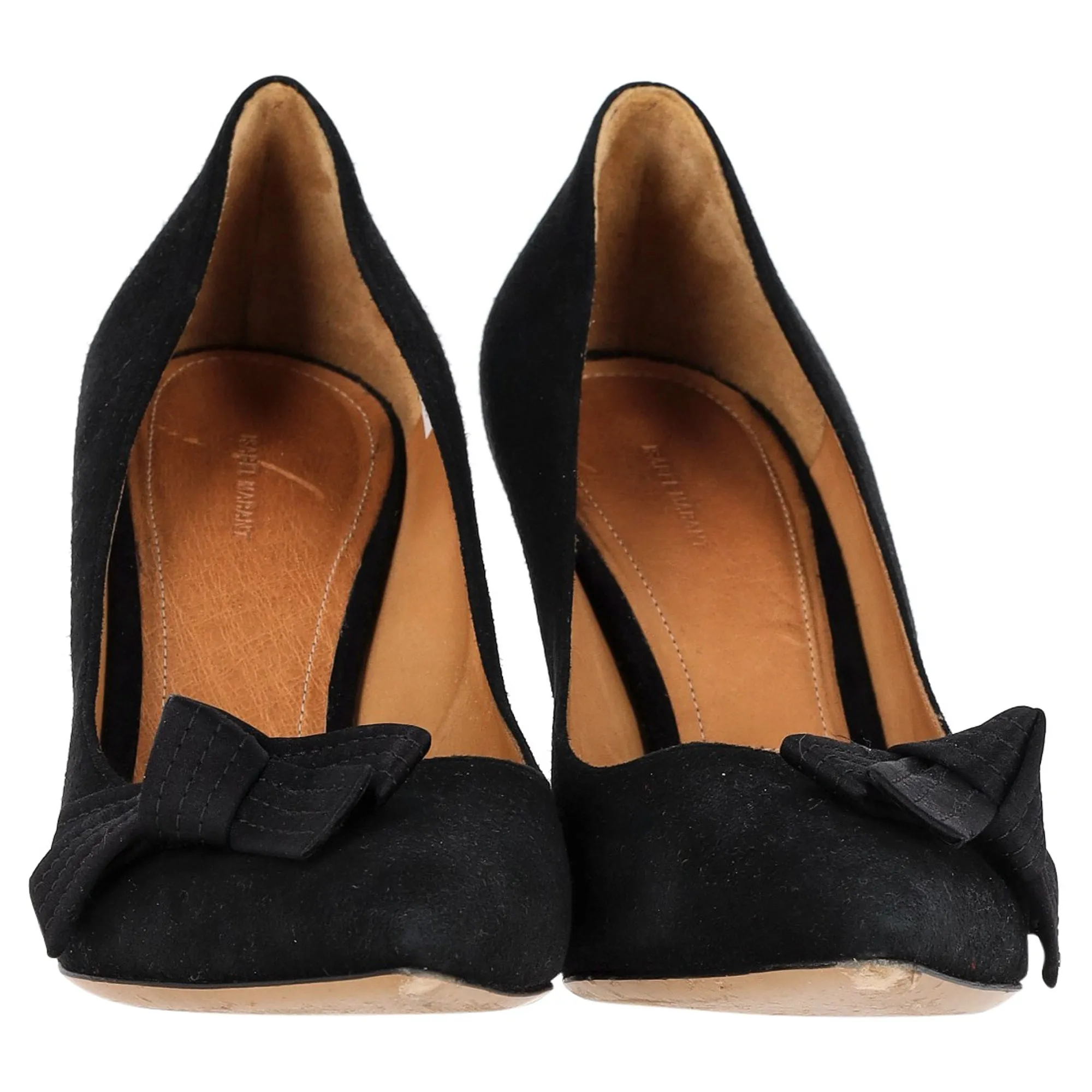 Isabel Marant Poppy Bow Detail Pumps in Black Suede