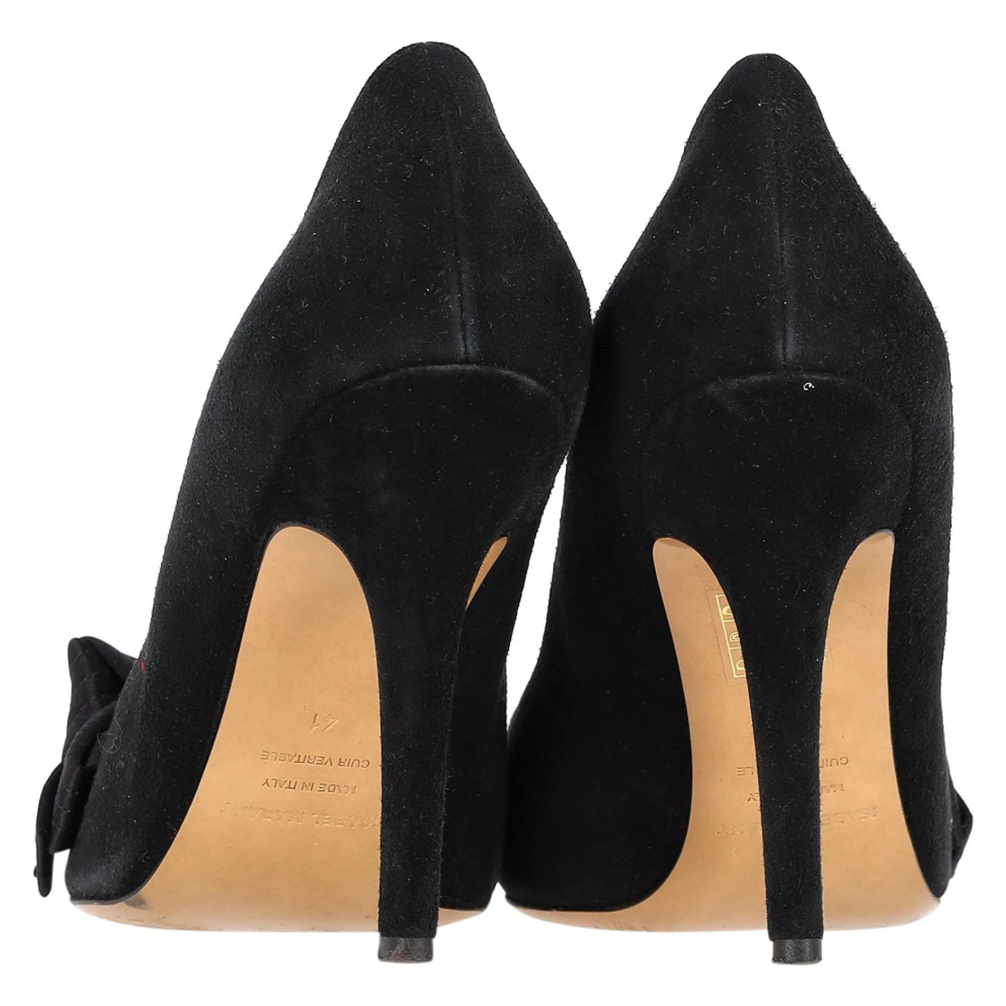 Isabel Marant Poppy Bow Detail Pumps in Black Suede