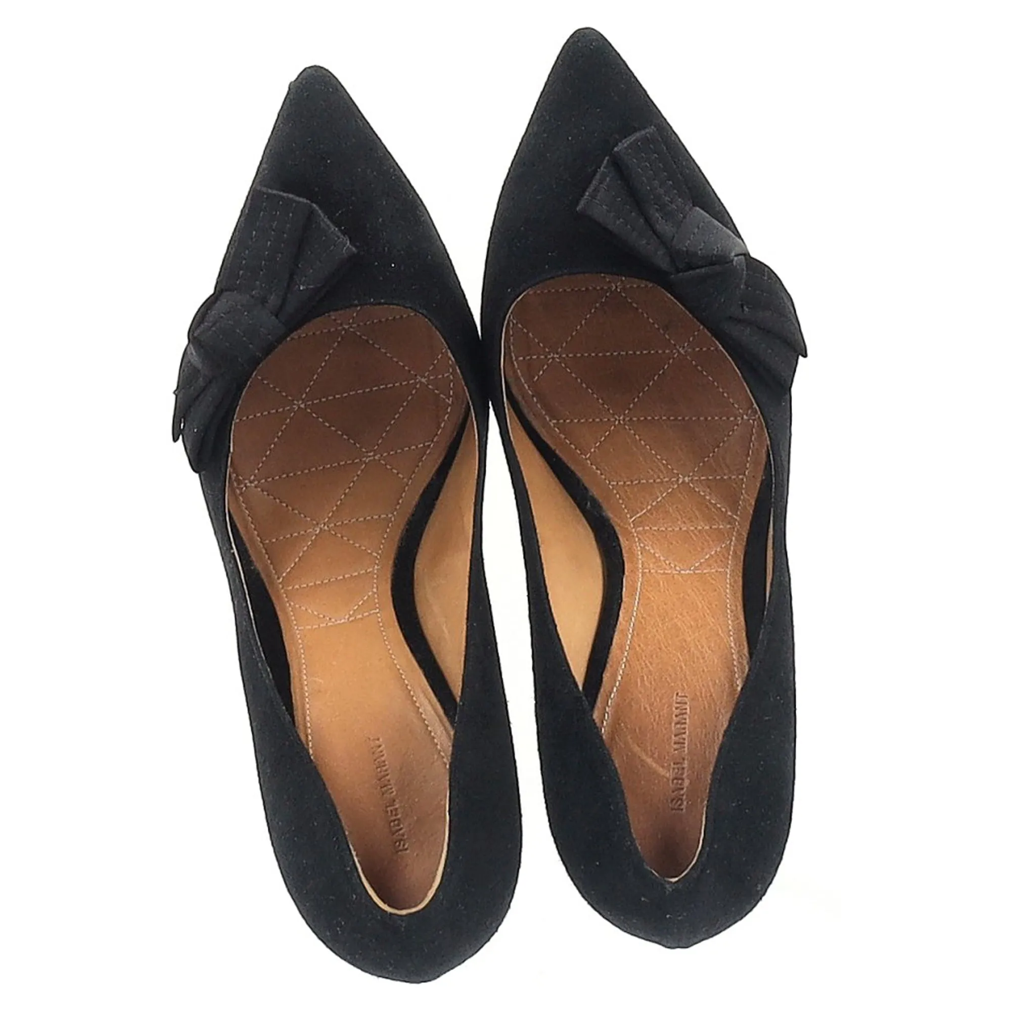 Isabel Marant Poppy Bow Detail Pumps in Black Suede