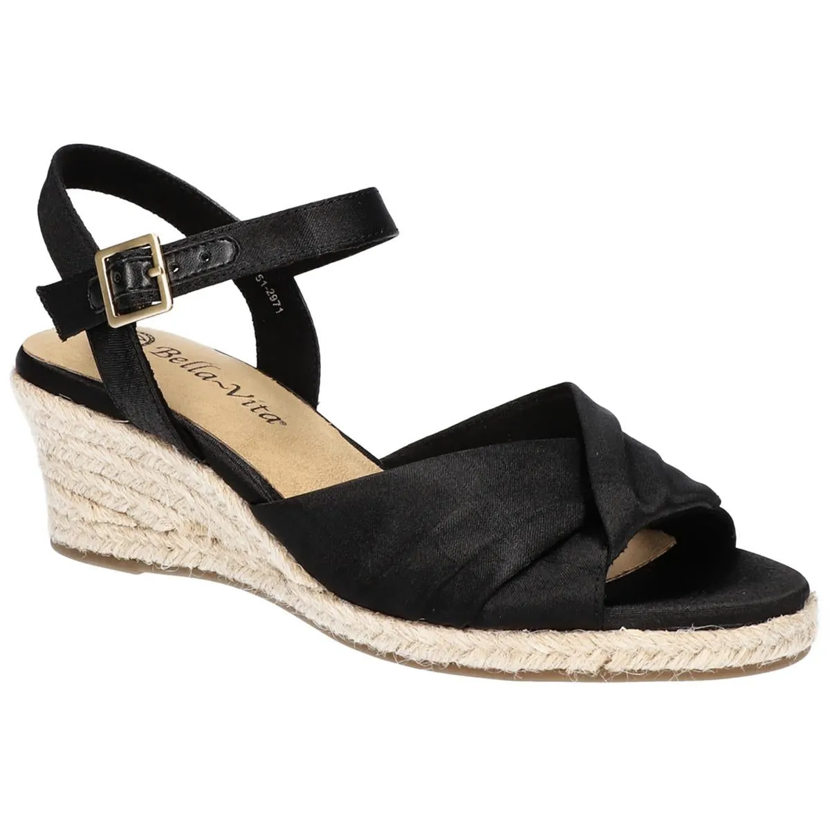 Isabeth Womens Faux Silk Cushioned Footbed Espadrille Heels