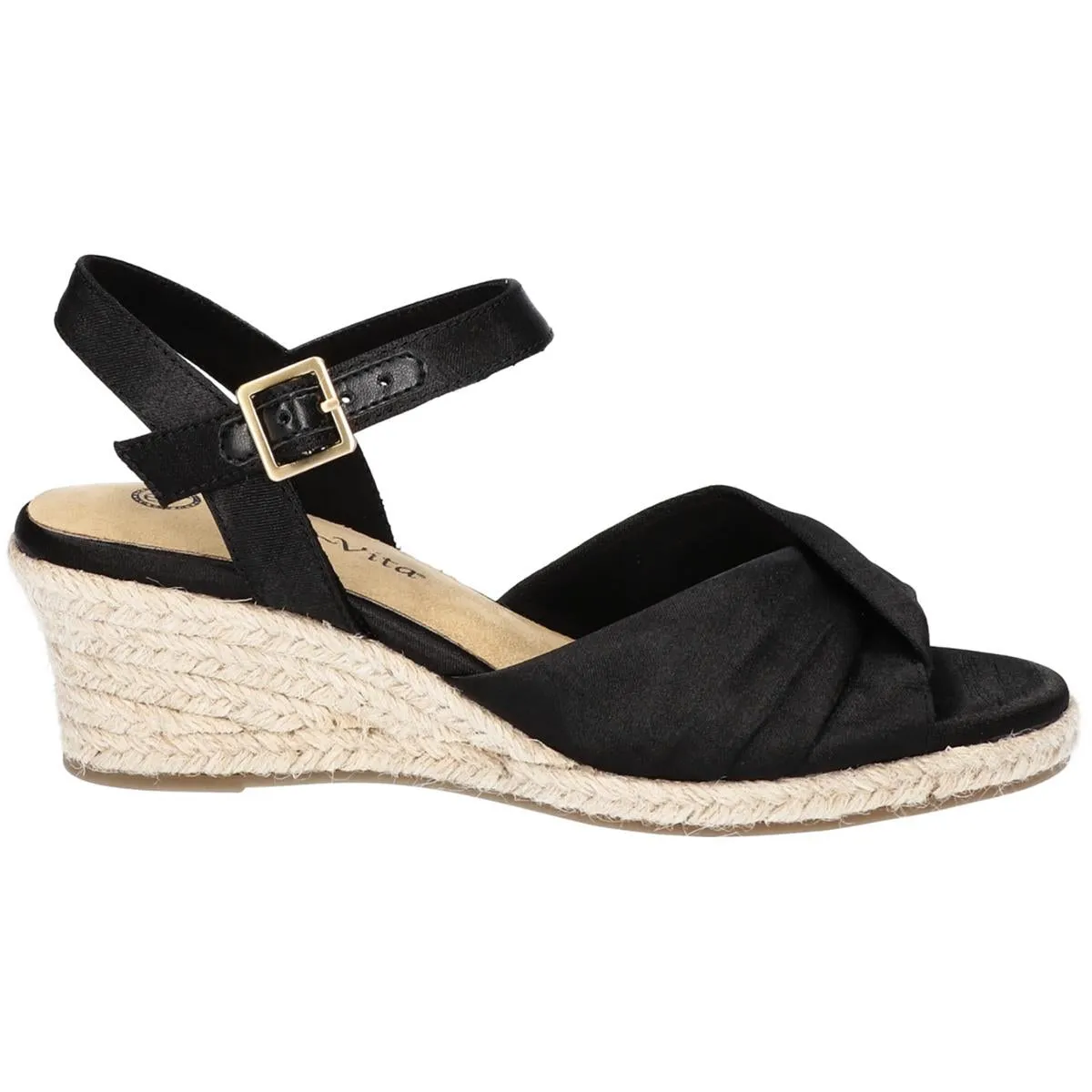 Isabeth Womens Faux Silk Cushioned Footbed Espadrille Heels