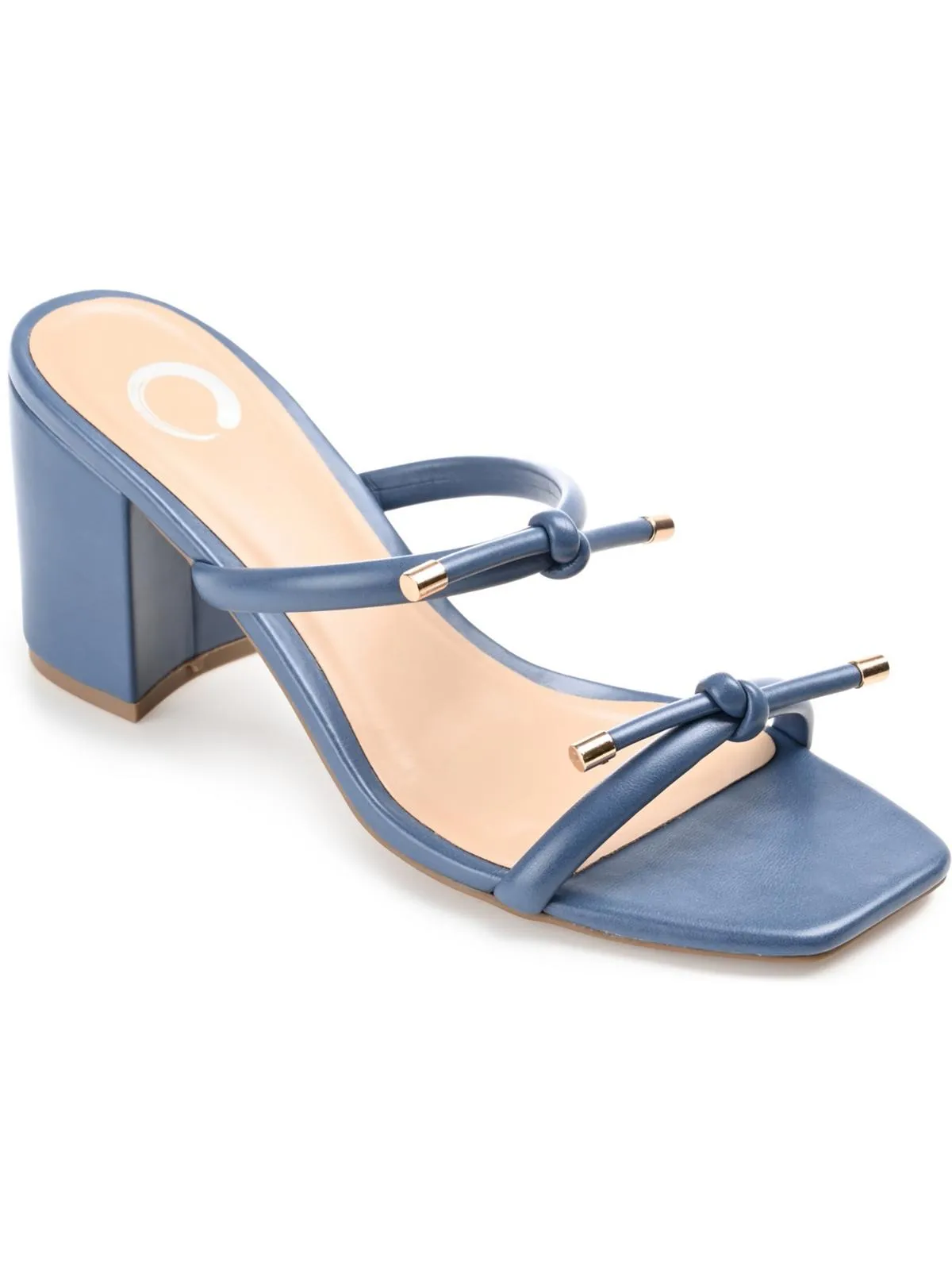 Jessa Womens Bow Faux Leather Block Heel