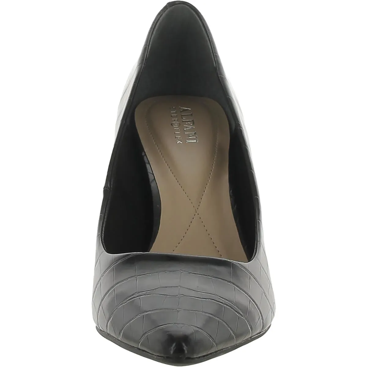 Jeules Womens Faux Leather Embossed Dress Pumps