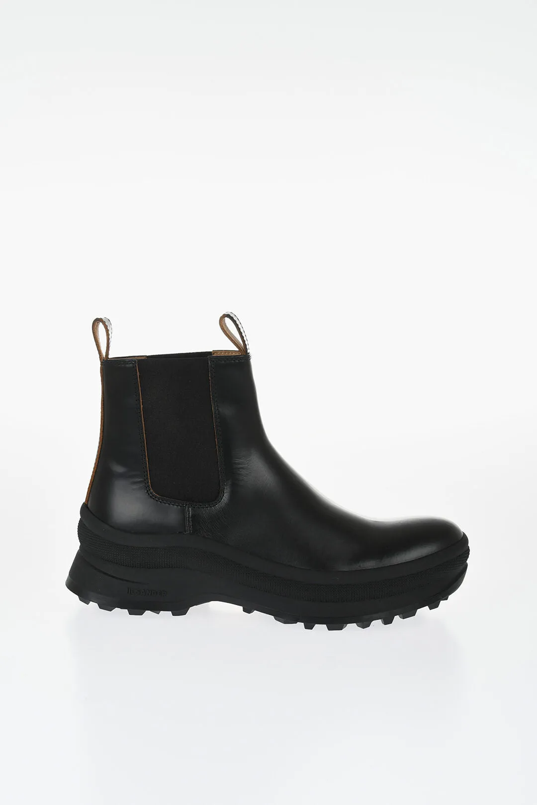 Jil Sander Leather Chelsea Booties With Vibram Sole
