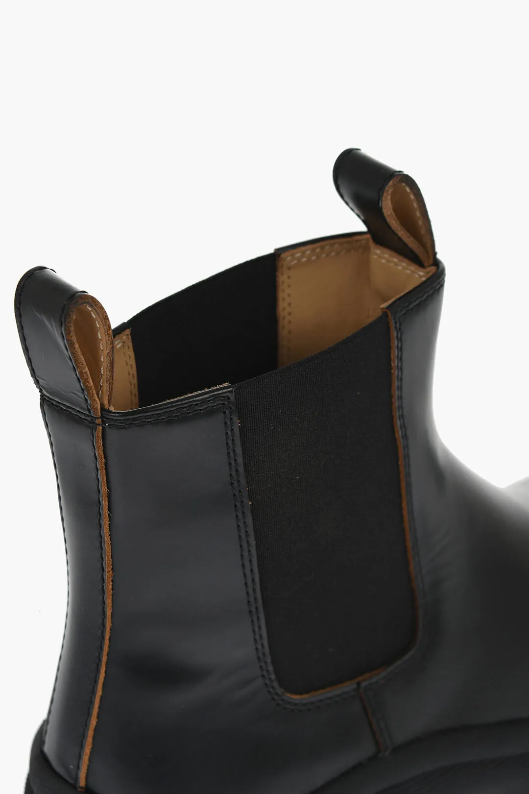 Jil Sander Leather Chelsea Booties With Vibram Sole