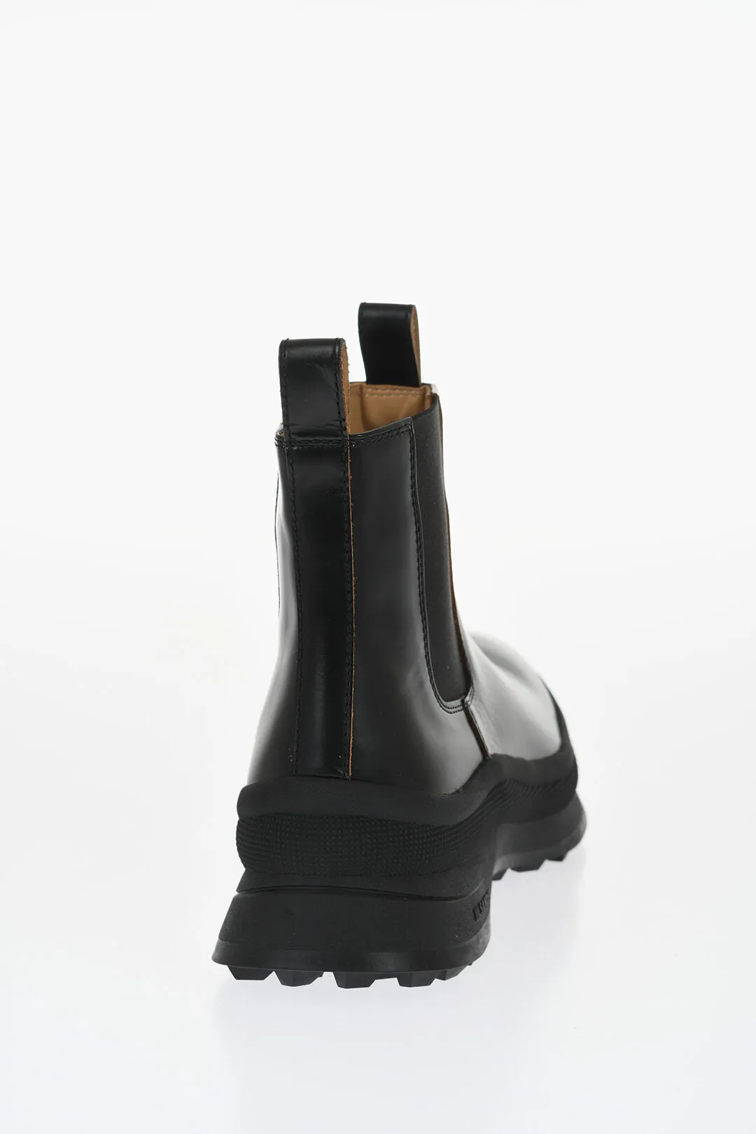 Jil Sander Leather Chelsea Booties With Vibram Sole