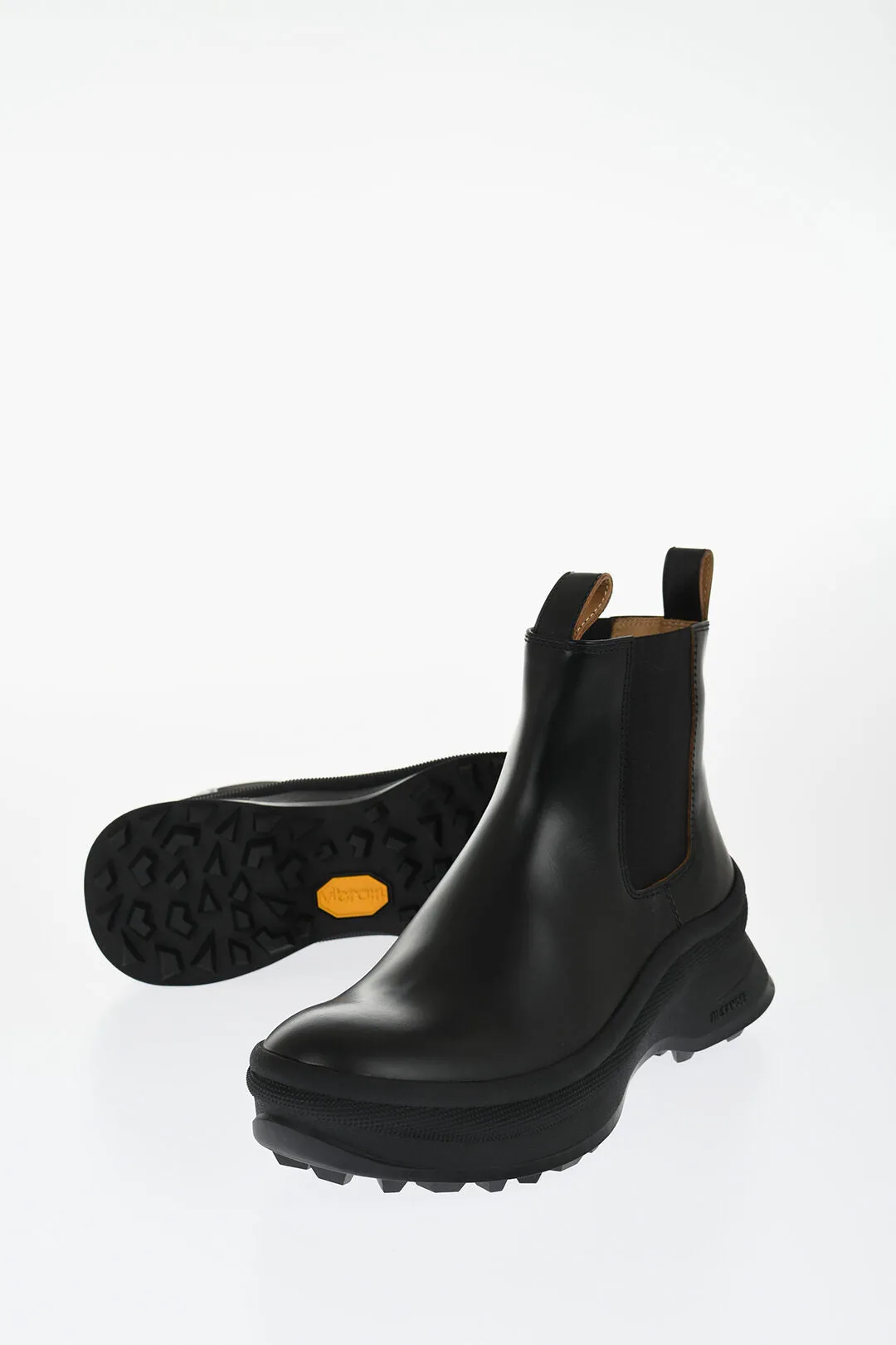 Jil Sander Leather Chelsea Booties With Vibram Sole