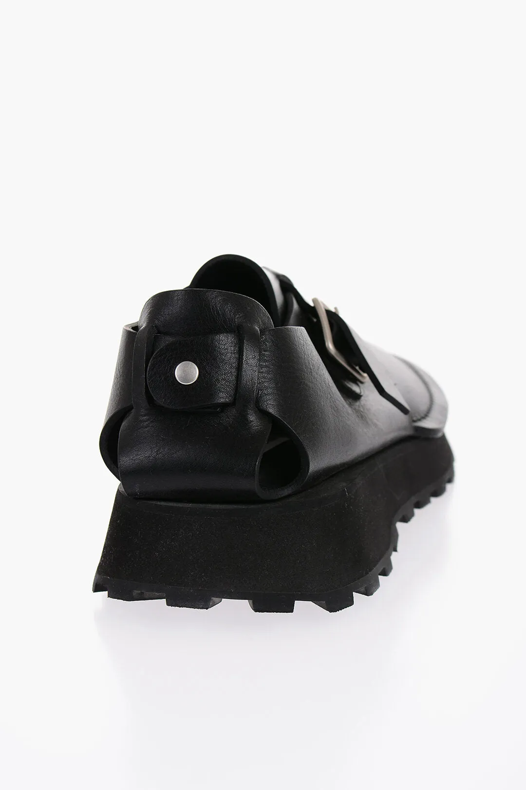 Jil Sander Leather Desert Booties With Front Buckle