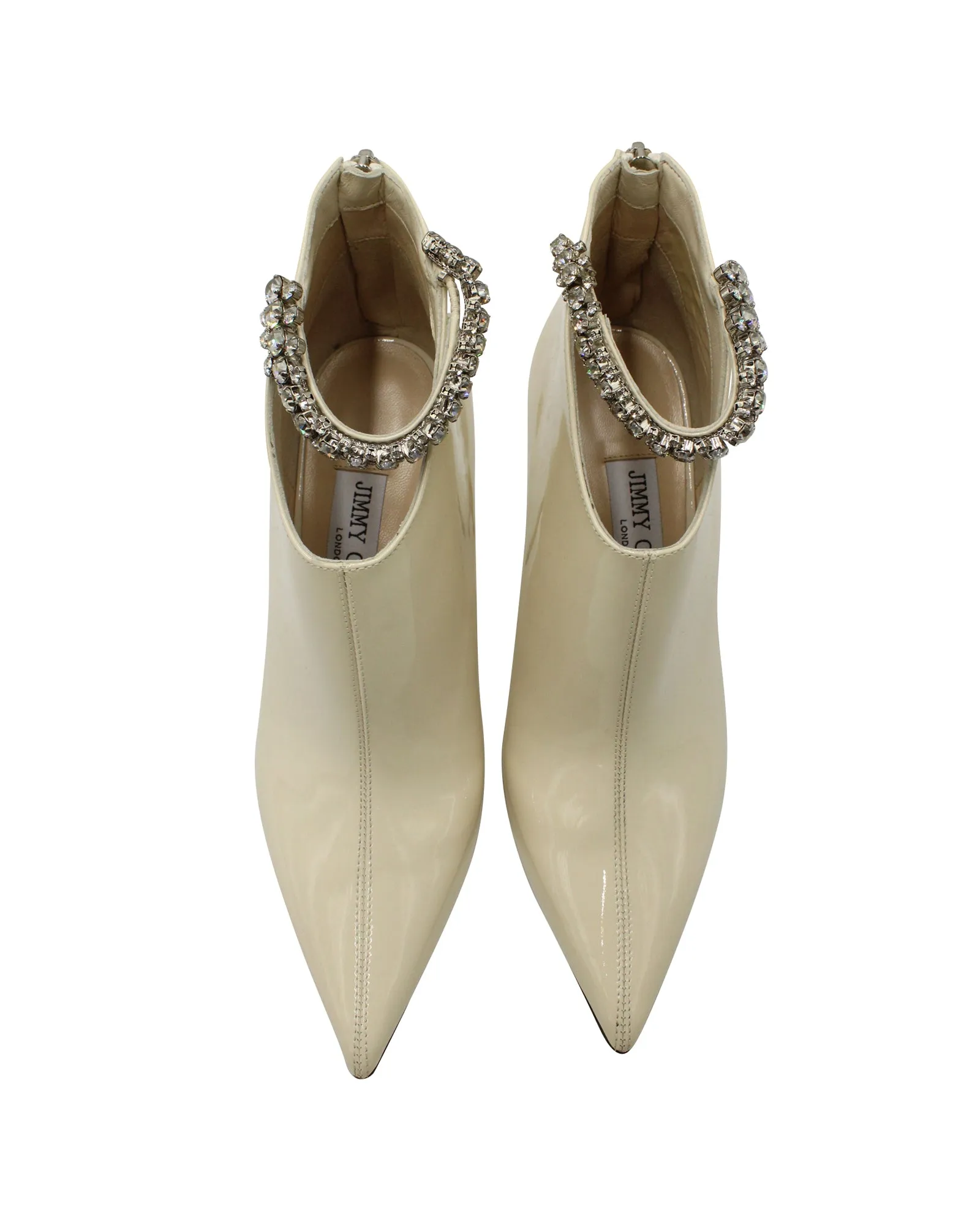 Jimmy Choo Blaize Ankle Boots in Cream Patent Leather