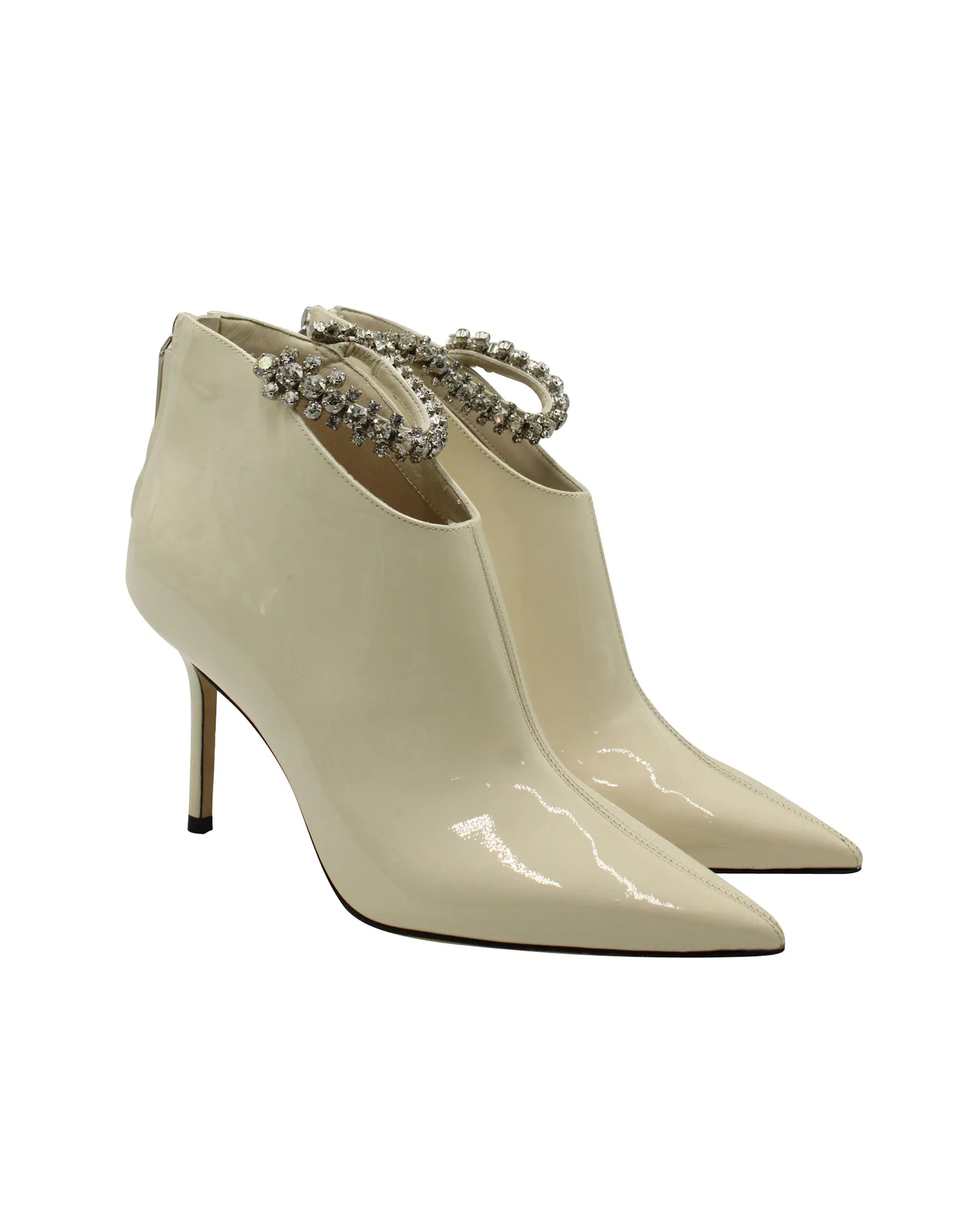 Jimmy Choo Blaize Ankle Boots in Cream Patent Leather