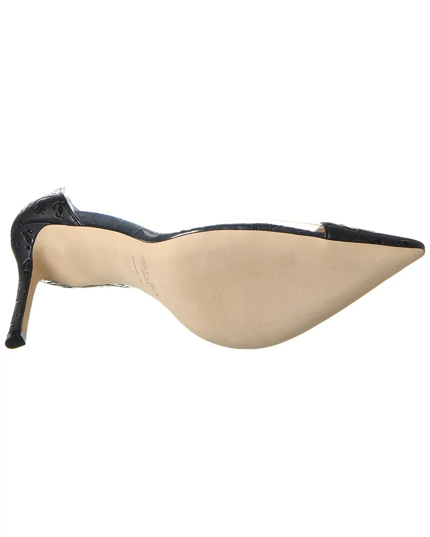 Jimmy Choo Cass 95 Leather & Vinyl Pump
