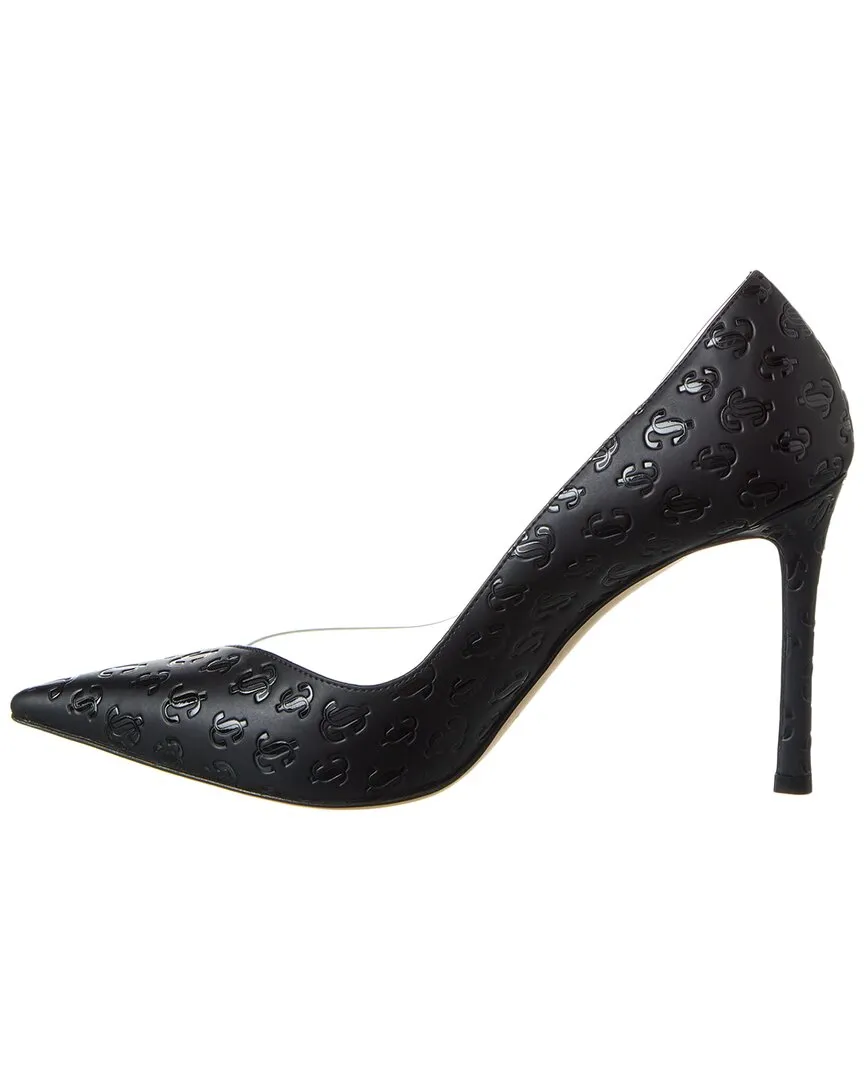 Jimmy Choo Cass 95 Leather & Vinyl Pump