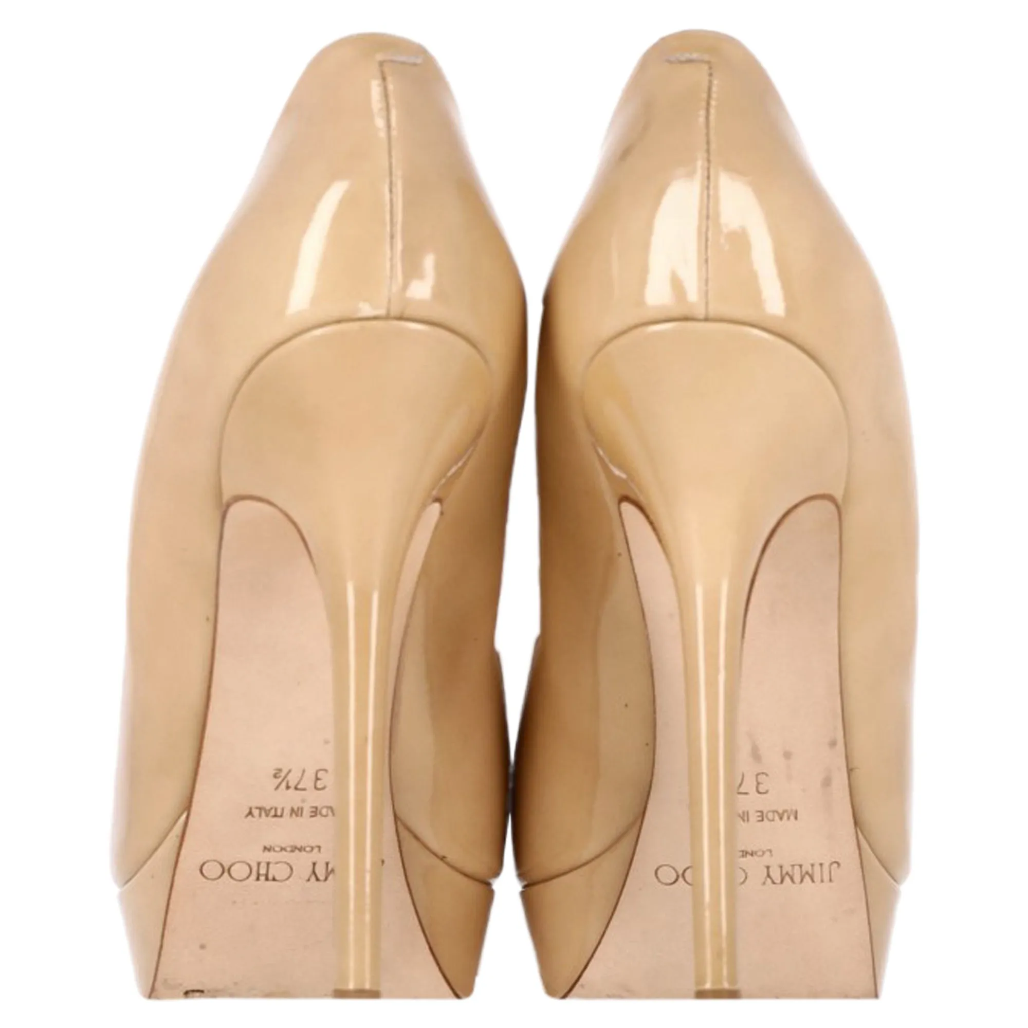 Jimmy Choo Platform Pumps in Nude Patent Leather