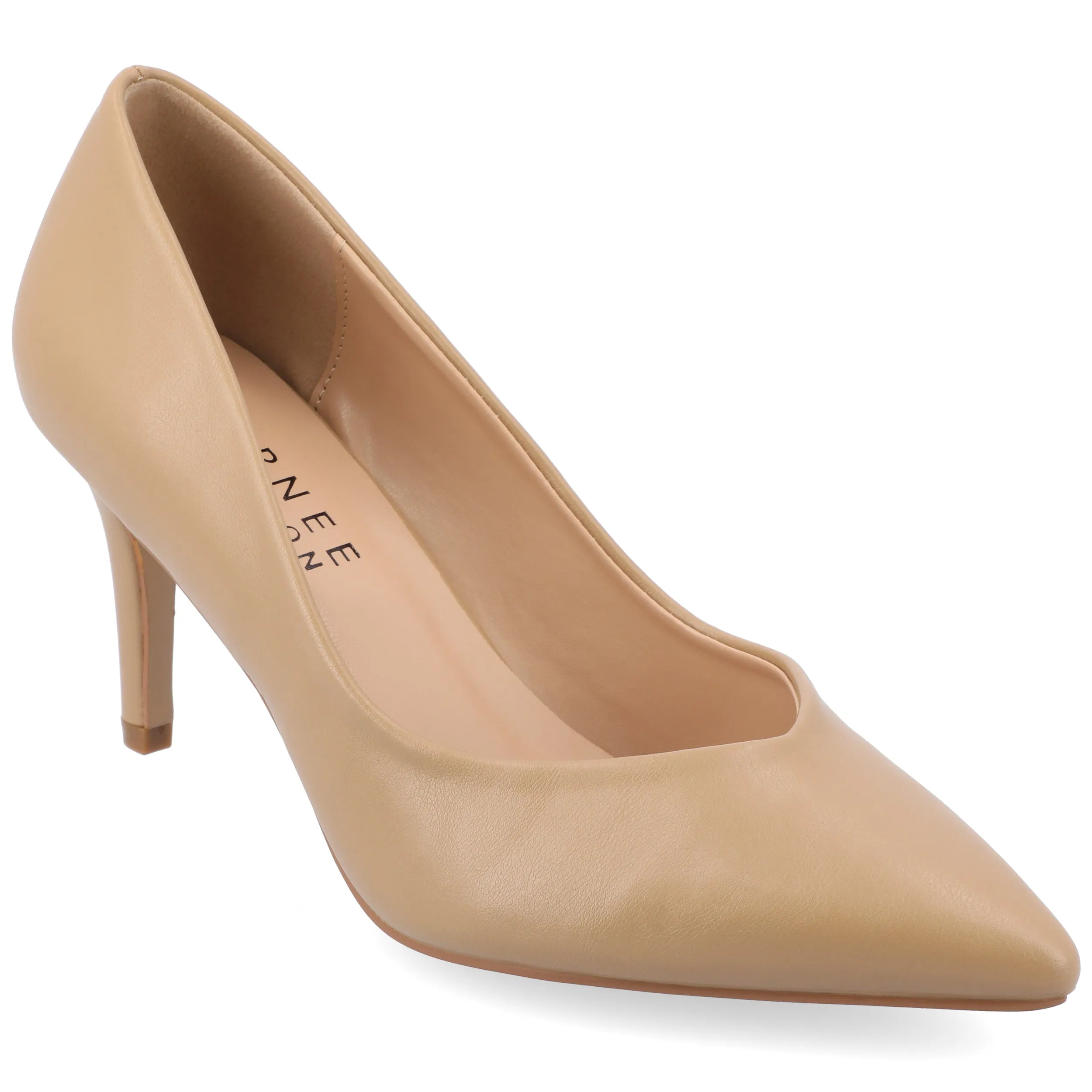Journee Collection Women's Gabriella SuperNatural Shades Tru Comfort Foam Slip On Pointed Toe Pumps