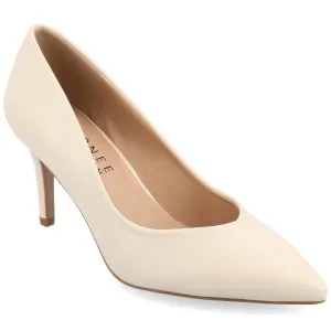 Journee Collection Women's Gabriella SuperNatural Shades Tru Comfort Foam Slip On Pointed Toe Pumps