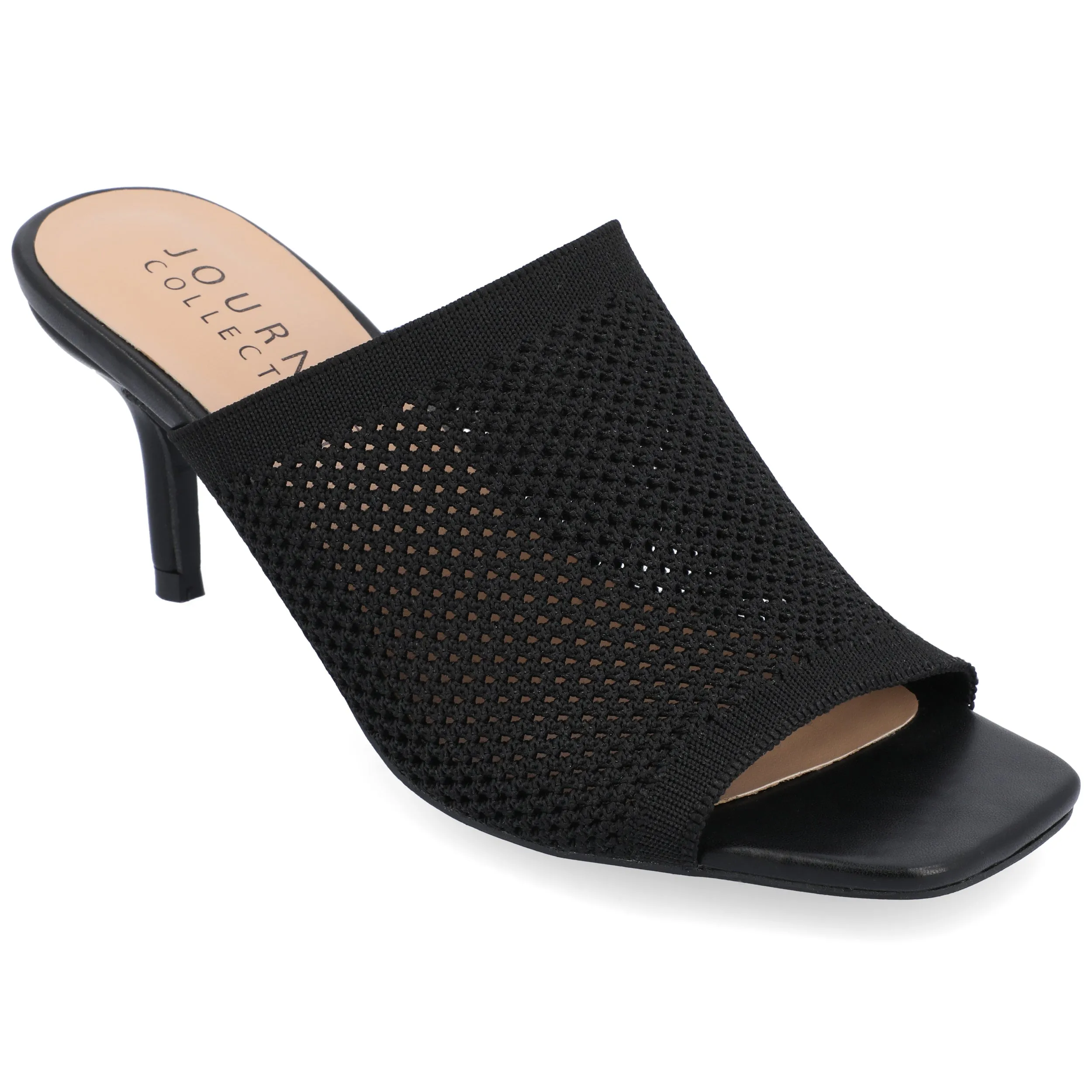 Journee Collection Womens Leighton Soft Knit Slip On Open Toe Pumps