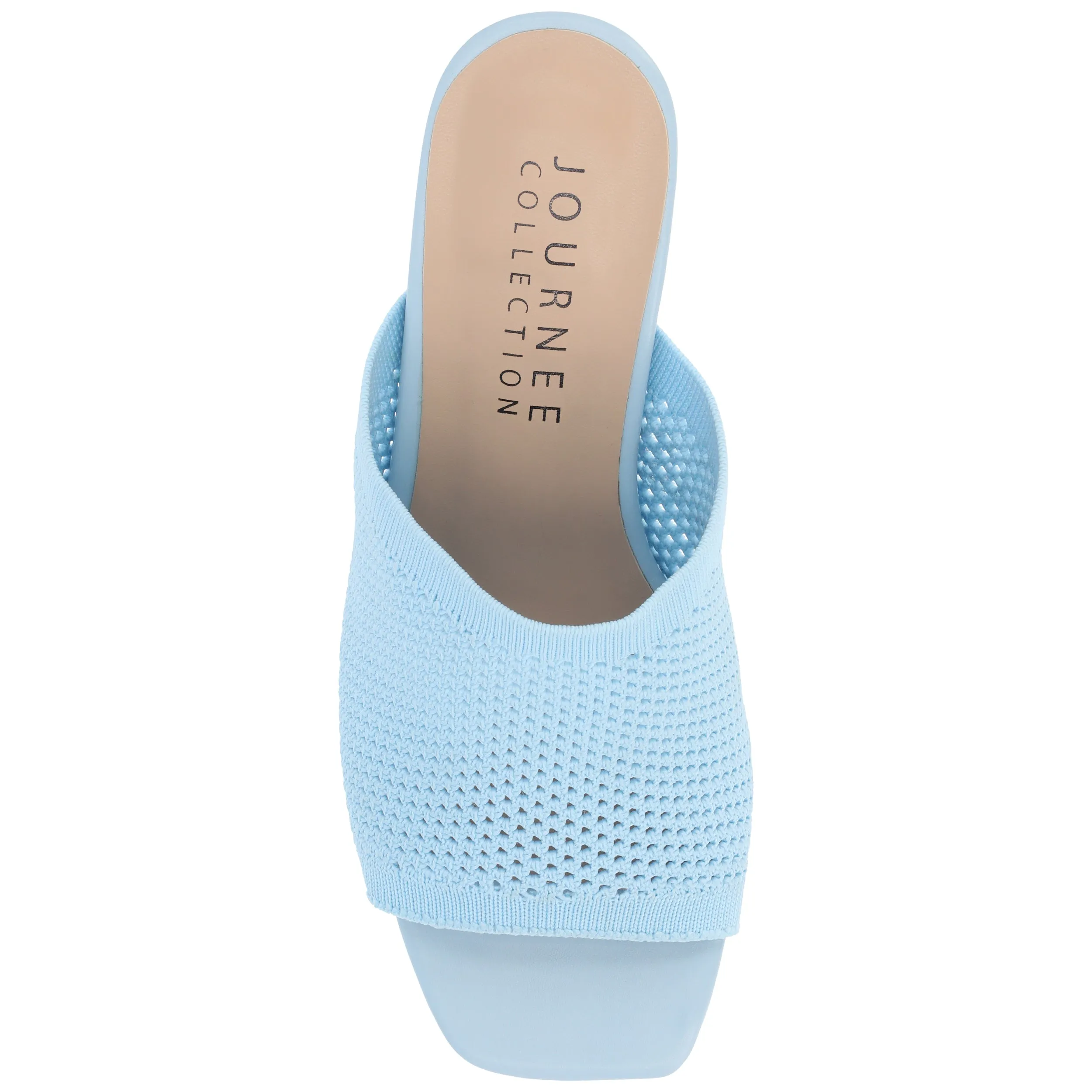 Journee Collection Womens Leighton Soft Knit Slip On Open Toe Pumps