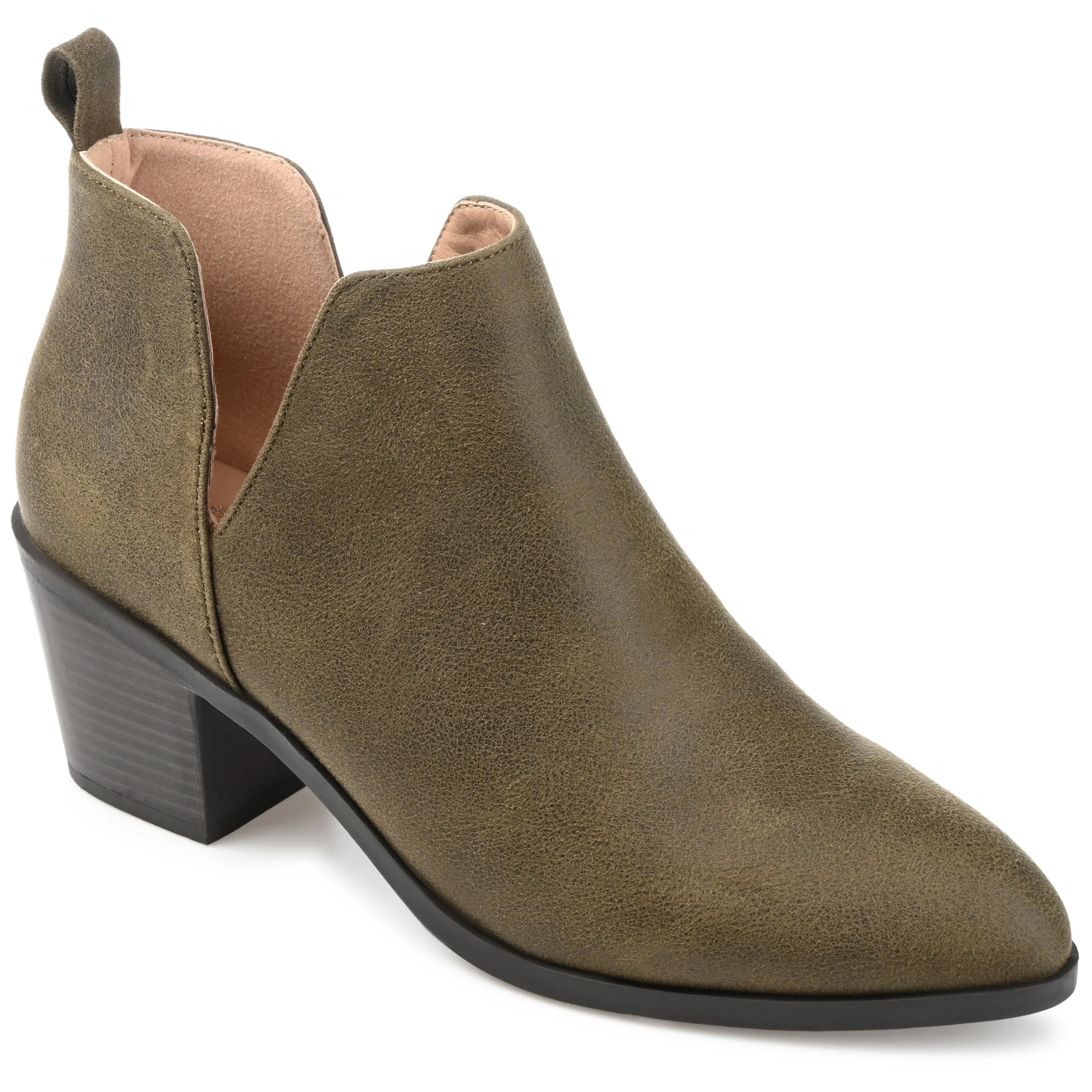 Journee Collection Womens Lola Pull On Stacked Heel Booties