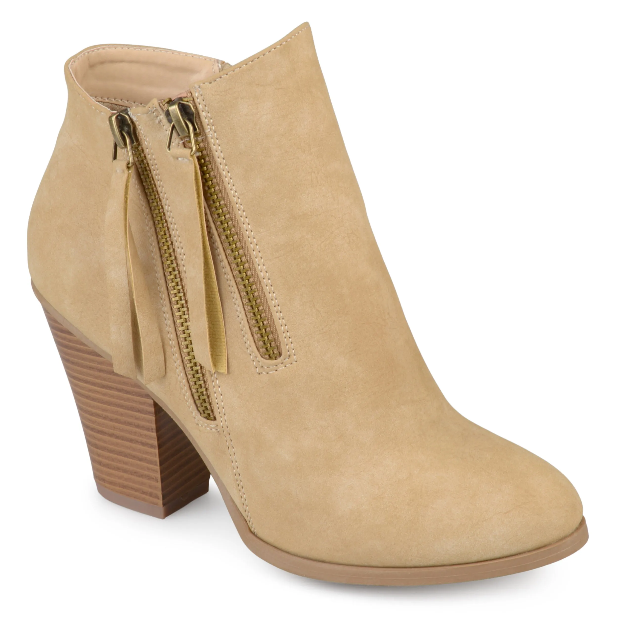 Journee Collection Womens Vally Inside Zip Stacked Heel Booties